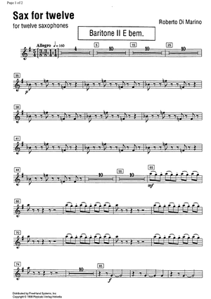 Sax for twelve - E-flat Baritone Saxophone 2