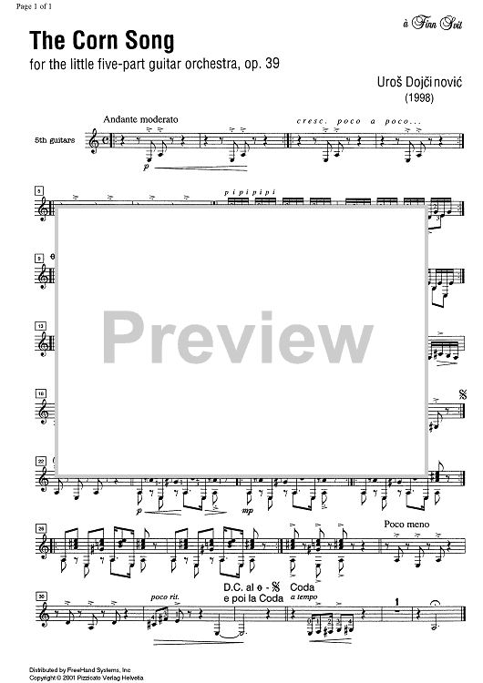 The Corn Song Op.39 - Guitar 5