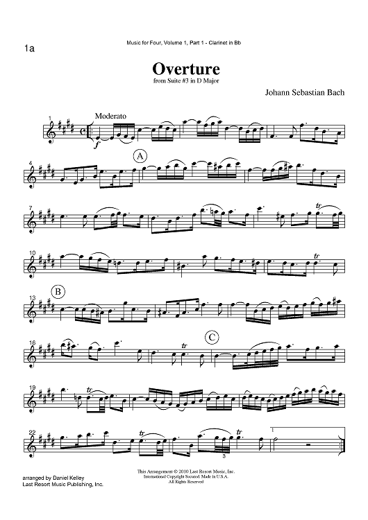 Overture - from Suite #3 in D Major - Part 1 Clarinet in Bb