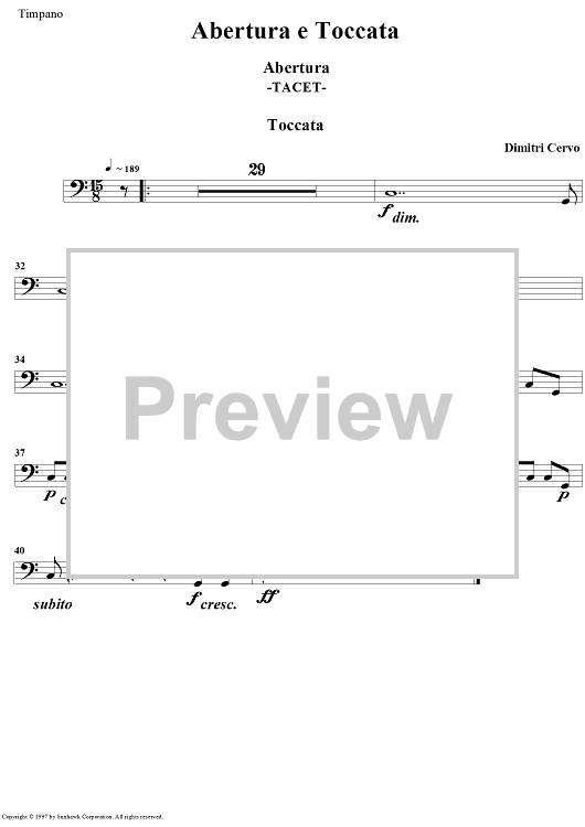 Abertura e Toccata - Timpani