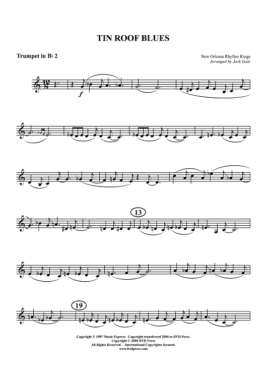 Tin Roof Blues - Trumpet 2