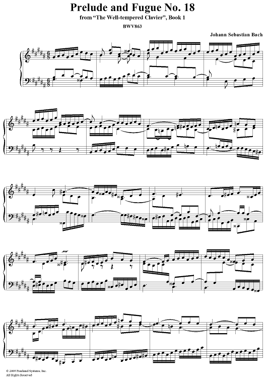 The Well-tempered Clavier (Book I): Prelude and Fugue No. 18