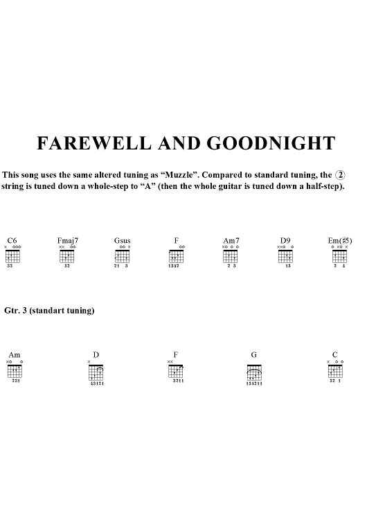 Farewell and Goodnight