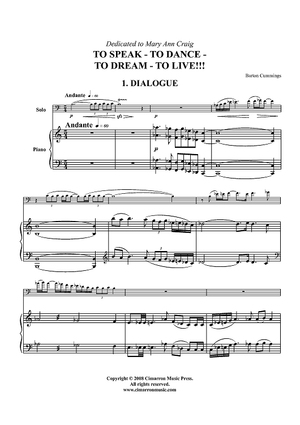 To Speak - To Dance - To Dream - To Live! - Piano Score