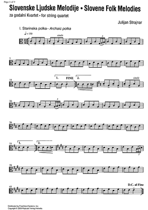 Slovene Folk Melodies - Viola