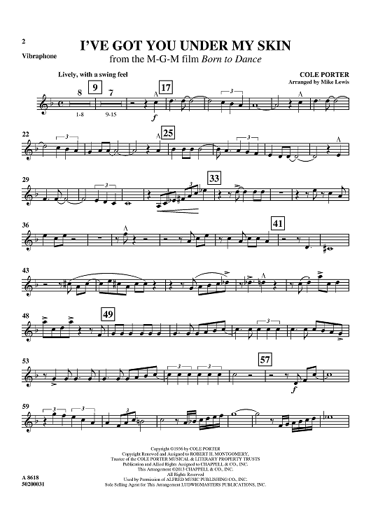 I've Got You Under My Skin - from the M-G-M film Born to Dance - Vibraphone