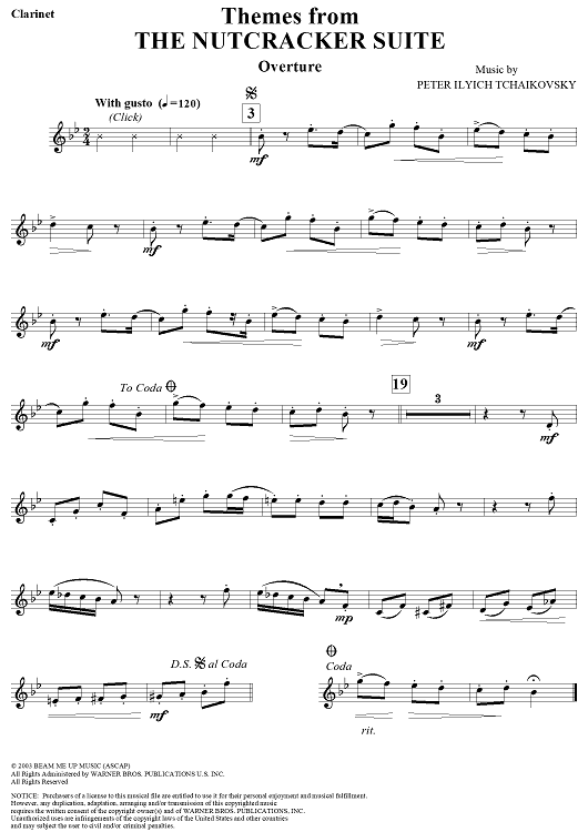 Suite from ''The Nutcracker''. (Themes From) - Bb Clarinet
