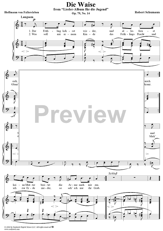 Die Waise, No. 14, Op. 79