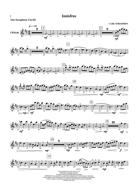 Innisfree - Alto Saxophone 2