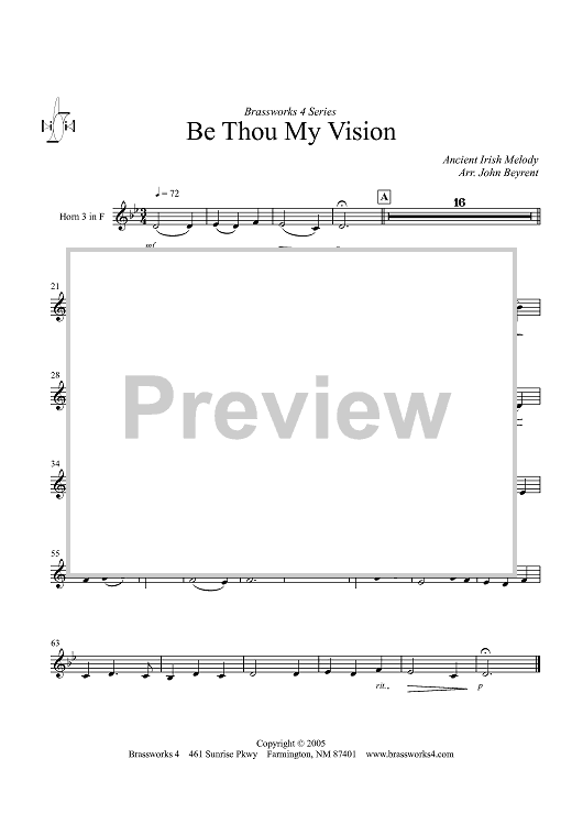 Be Thou My Vision - Horn 3 in F