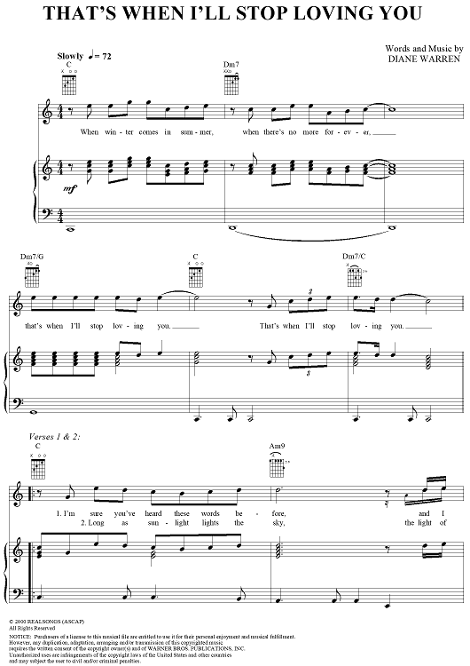 That's When I'll Stop Loving You