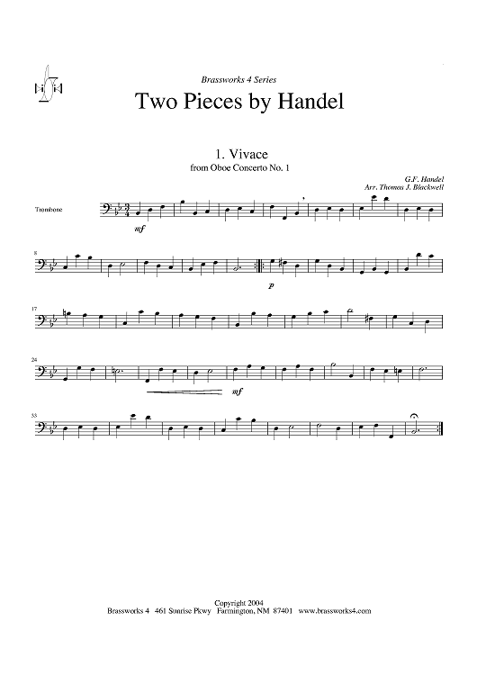 Two Pieces by Handel - Trombone