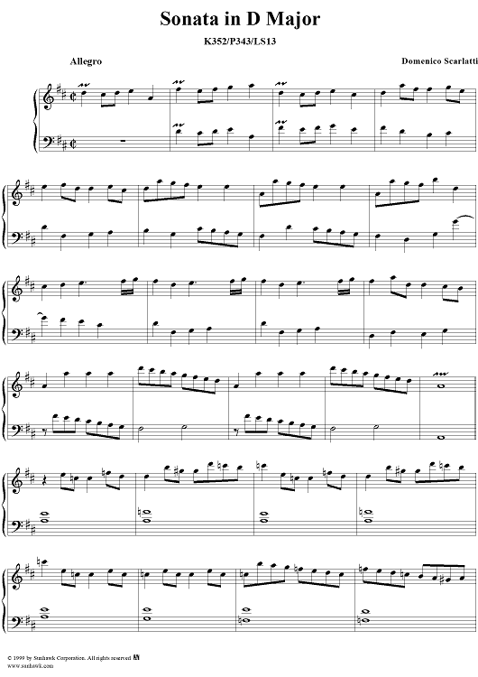 Sonata in D major, K. 352