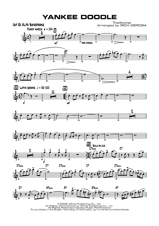 Yankee Doodle - E-flat Alto Saxophone 1