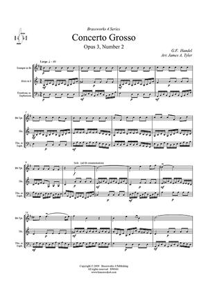 Concerto Grosso, Op. 3, No. 2 - Largo - Score