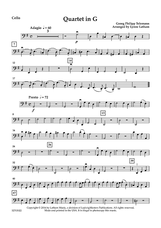Quartet in G - Cello