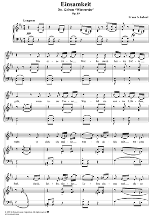 Winterreise (Song Cycle), Op.89, No. 12 - Einsamkeit, D911 - No. 12 from "Winterreise"  Op.89