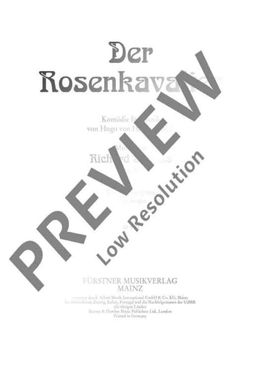 Der Rosenkavalier - Piano Reduction