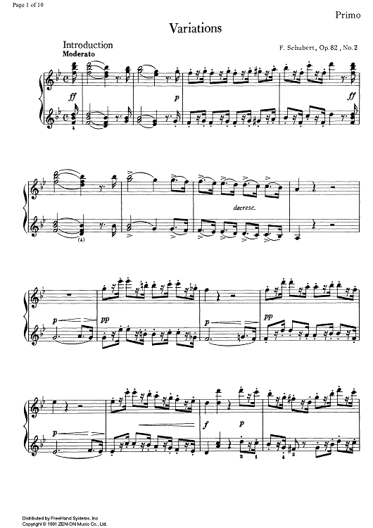 Variations Bb Major D968a - Piano 1