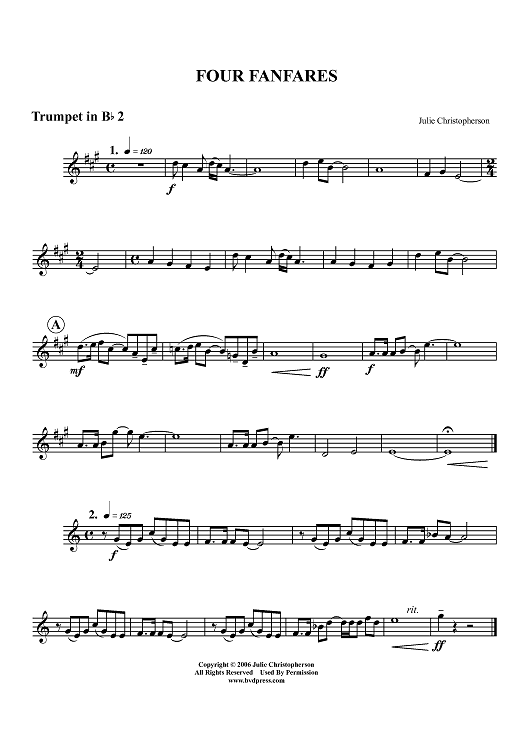 Four Fanfares - Trumpet 2 in B-flat