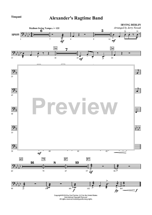 Alexander’s Ragtime Band - Timpani