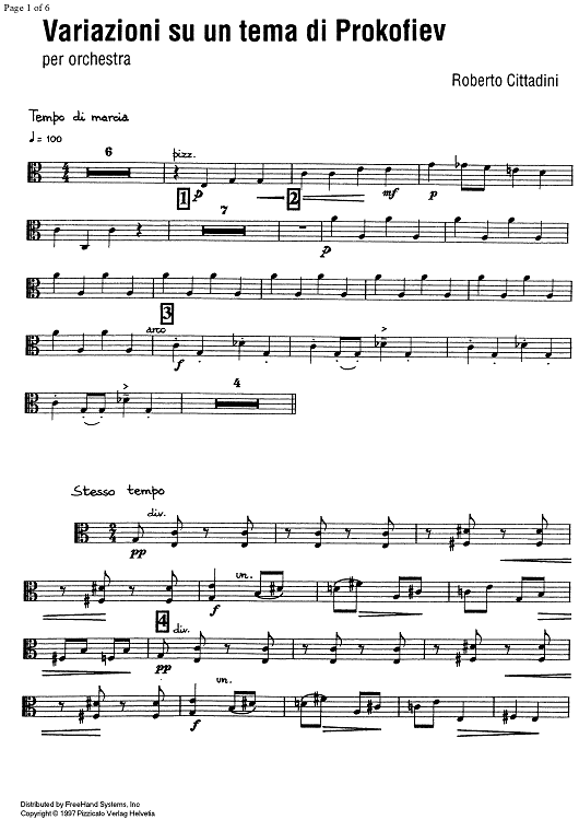 Variazioni su un tema di Prokofiev - Viola