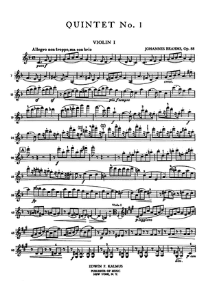 Quintet No. 1 - Op. 88 - Violin 1