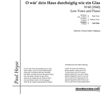 O wär dein Haus durchsichtig wie ein Glas ( Italienisches Liederbuch)