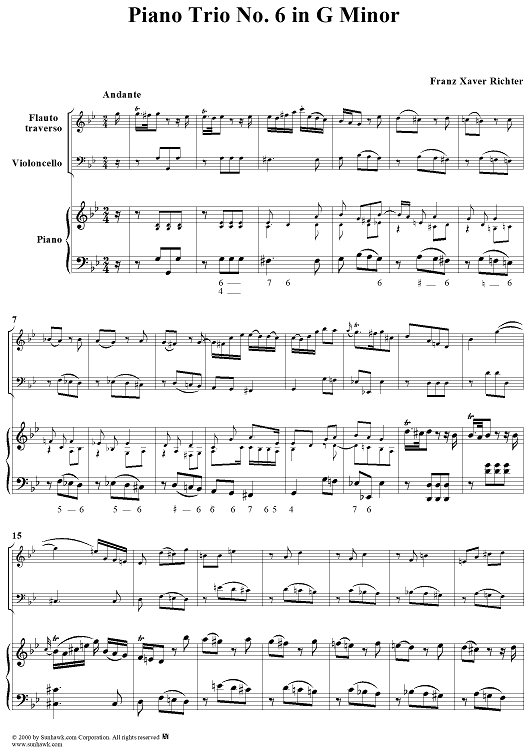 Piano Trio No. 6 in G Minor - Piano Score
