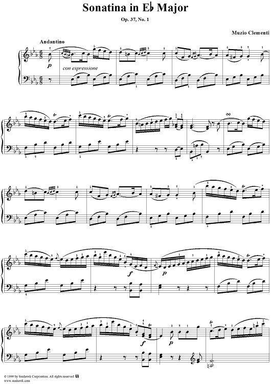 Sonatina in E-flat major, op. 37, no. 1