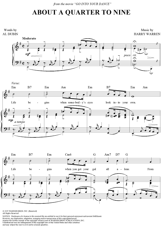 About a Quarter to Nine