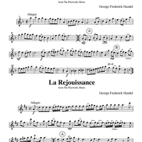 Bourree, La Rejouissance & Menuet from The Fireworks Music - Part 1 Flute, Oboe or Violin