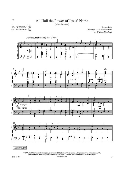 All Hail the Power of Jesus' Name