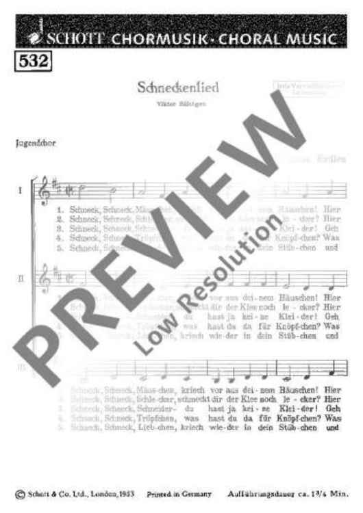 Schneckenlied - Choral Score