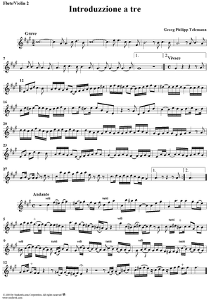Introduzzione à Tre - Flute 2/Violin 2