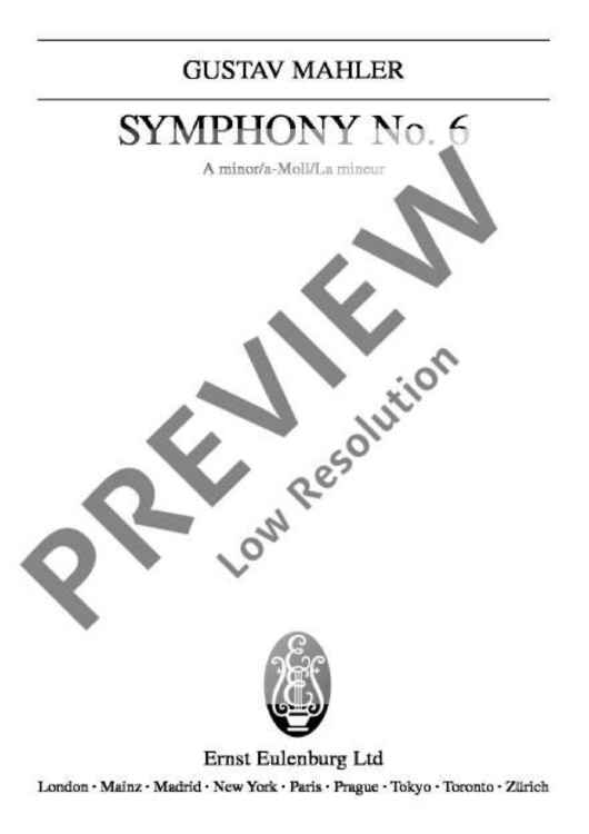 Symphony No. 6 A minor in A minor - Full Score