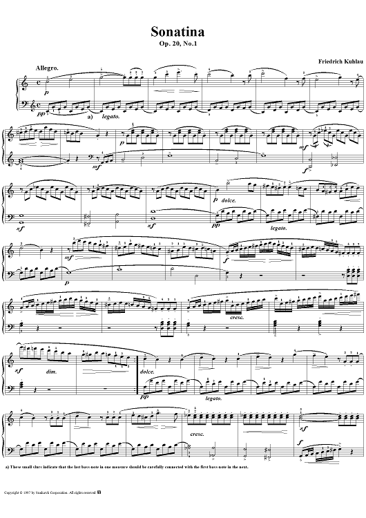 Three Sonatinas, op. 20, no. 1: Allegro