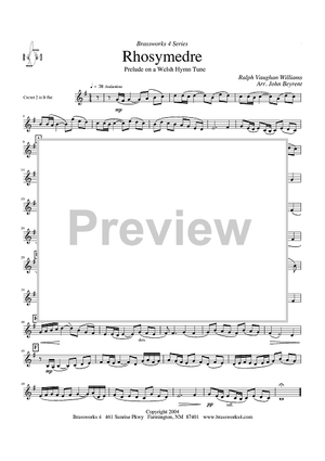 Rhosymedre - Prelude on a Welsh Hymn Tune - Cornet 2 in Bb