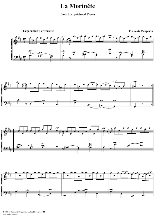 Harpsichord Pieces, Book 2, Suite 8, No.10:  La Morinéte