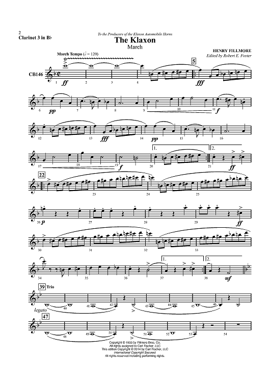 The Klaxon - Clarinet 3 in Bb