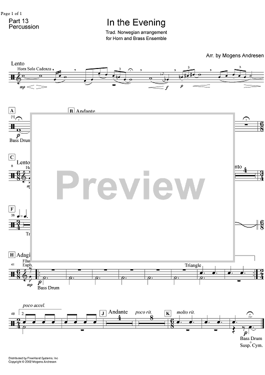 In the Evening - Percussion