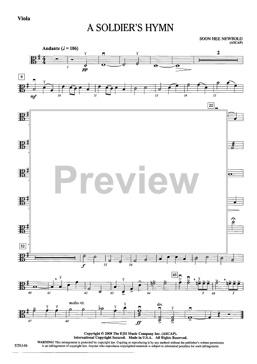A Soldier's Hymn - Viola