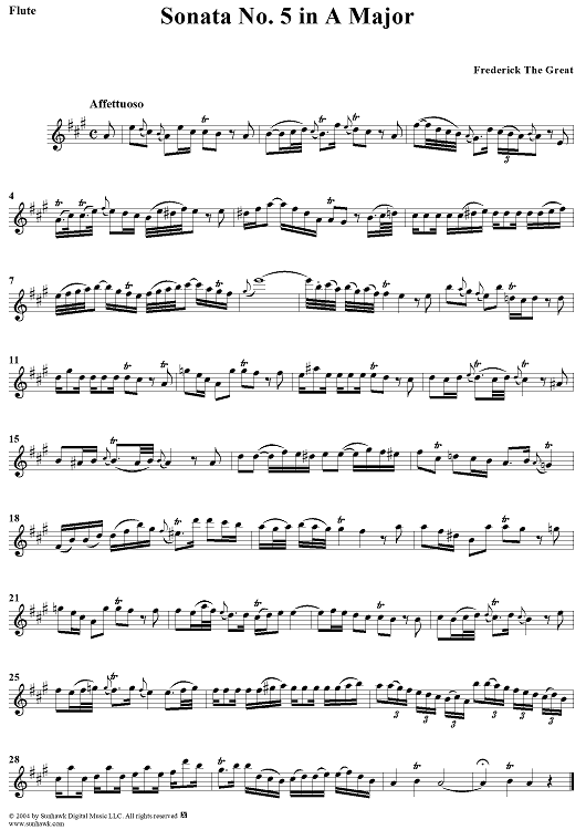 Sonata No. 5 in A Major - Flute