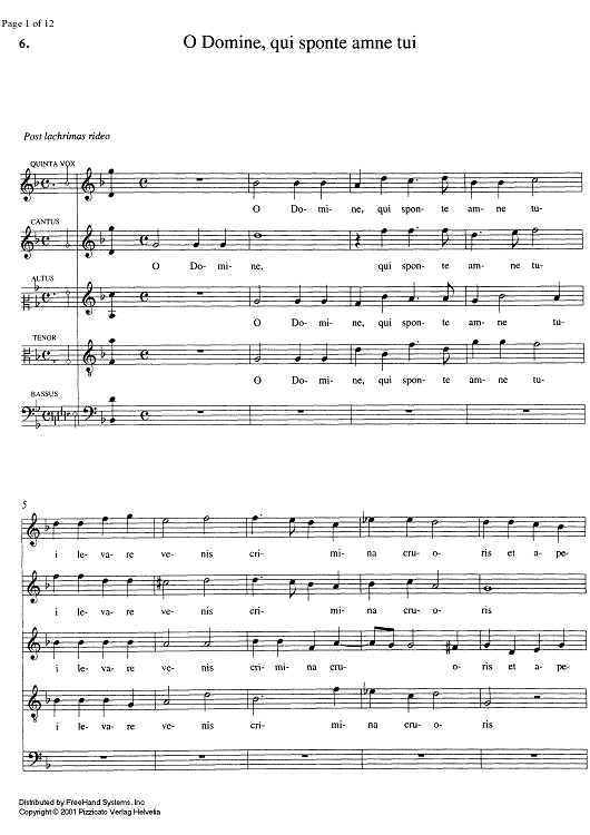 O Domine, qui sponte amne tui