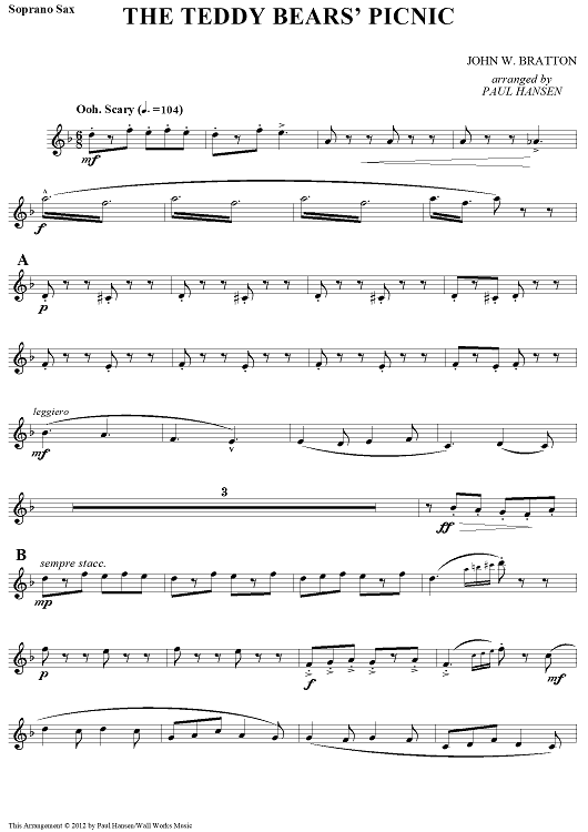 The Teddy Bears' Picnic - Soprano Sax