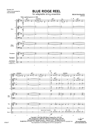 Blue Ridge Reel - Score" Sheet Music for String Orchestra - Sheet  Music Now