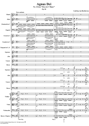 Mass in C Major, No. 6: Agnus Dei - Full Score