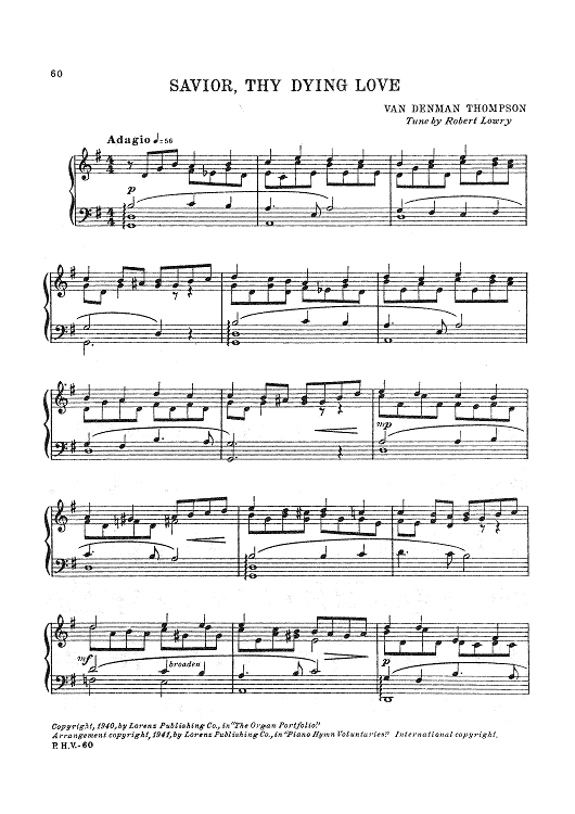 Savior, Thy Dying Love