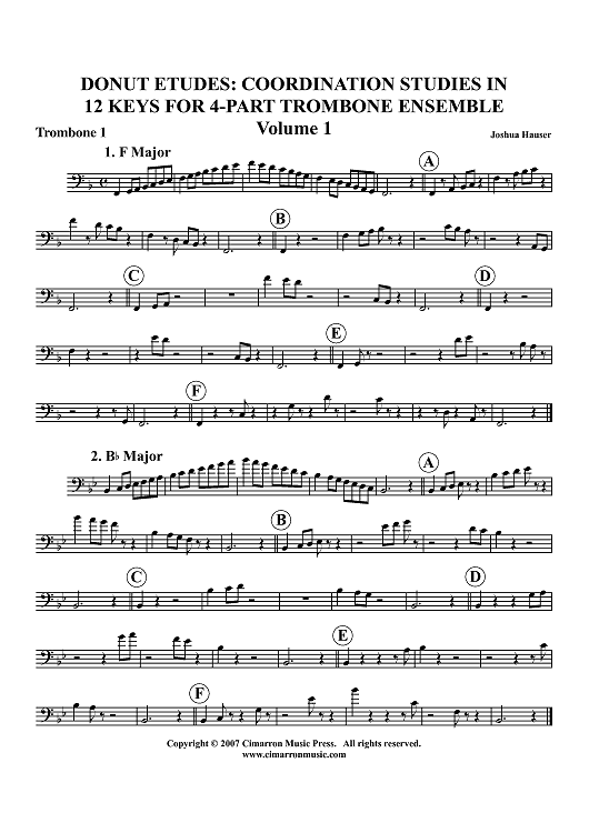 Donut Etudes: Coordination Studies, Volume 1 - Trombone 1