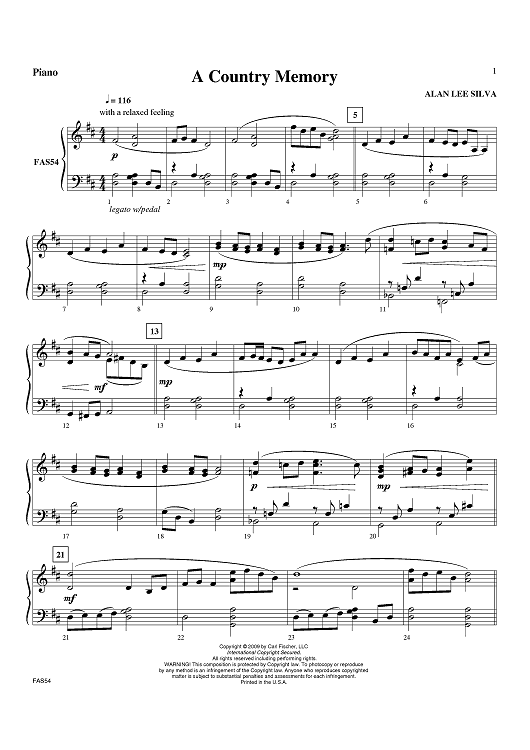 A Country Memory - Piano